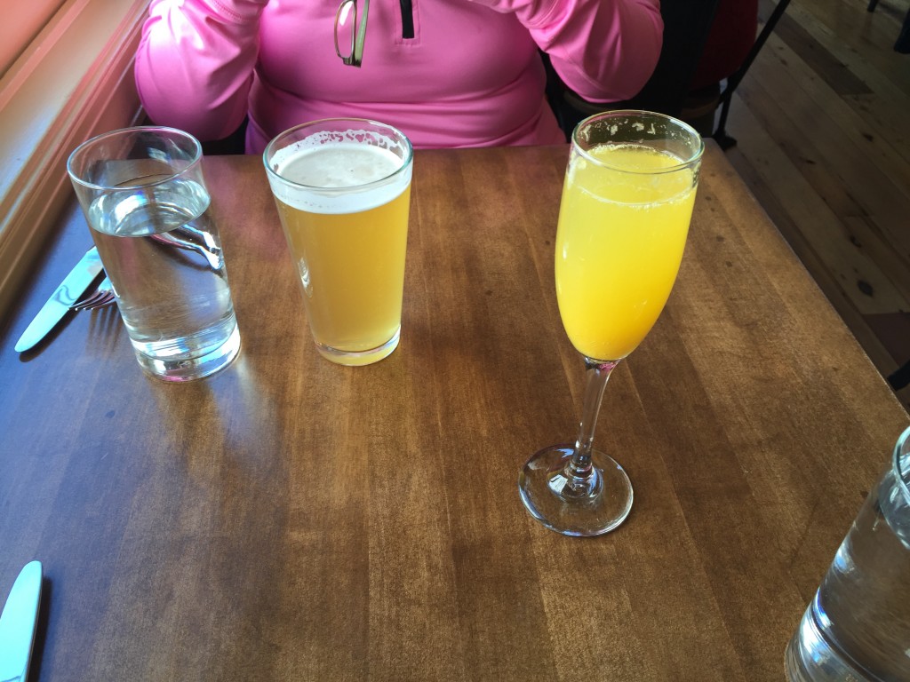 Post-race mimosa and beer. 